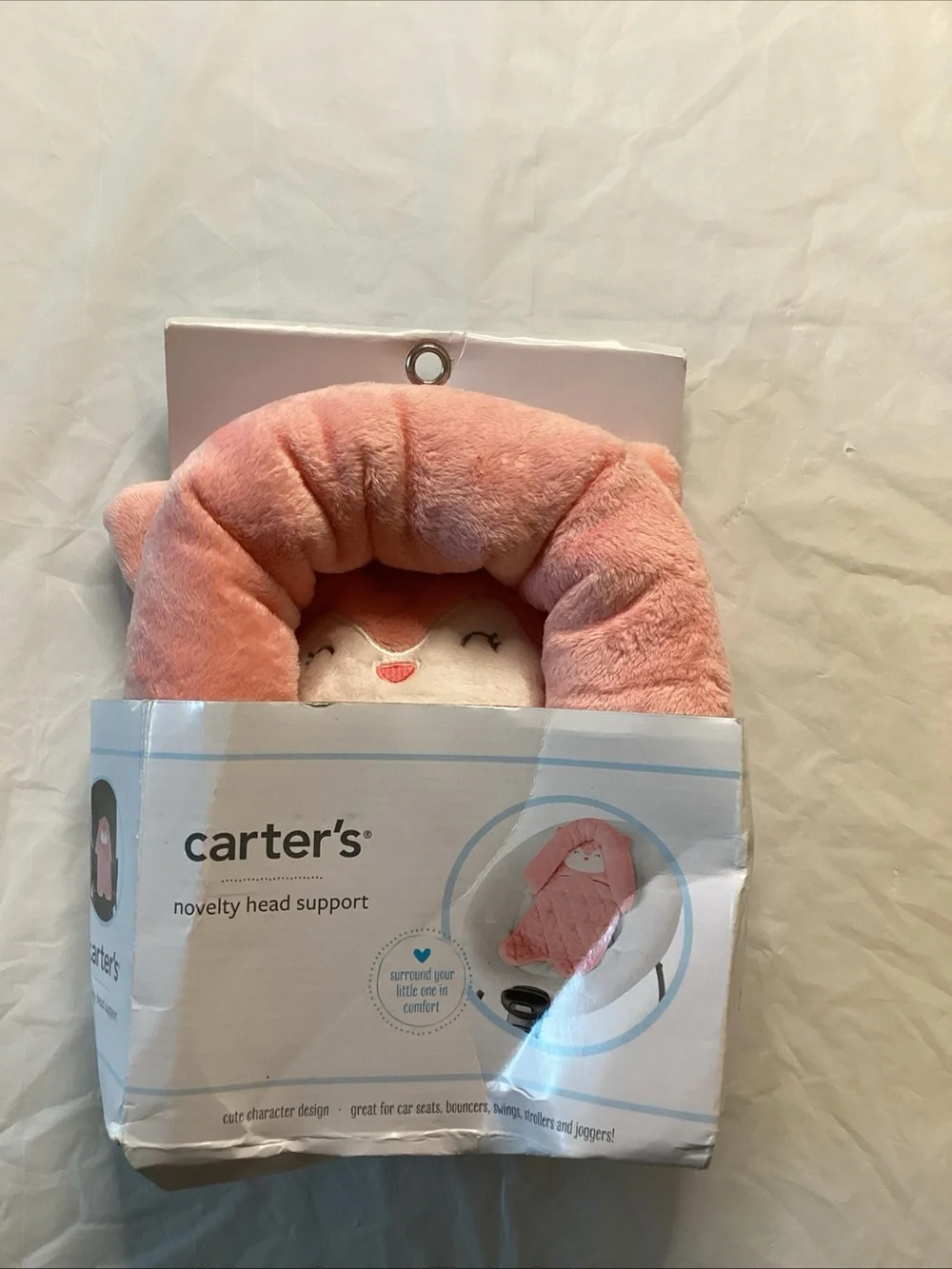 Carter's Pink Plush Novelty Head Support Pillow - Cute Character